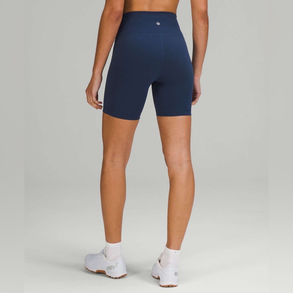 Lululemon High-Rise Navy Biker Shorts 6”
